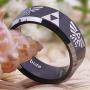Cloud Dancer Free Custom Engraving The Legend of Zelda Ring- Crest and Triforce Ring Black Tungsten Carbide Wedding Bands Ring