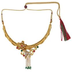 Efulgenz Indian Bollywood Gold Plated Crystal Kundan Rhinestone Faux Pearl Wedding Choker Collar Necklace Earrings Jewelry Set
