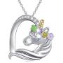 Unicorn Necklace Sterling Silver Forever Love Unicorn in Heart Pendant Necklace for Women Girlfriend Daughter Gift