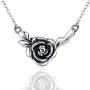 JUSTKIDSTOY I Love You Forever Rose Flower Necklace S925 Sterling Silver Flower Heart Rose Jewelry Gifts for Women Girlfriend Birthday Mothers Day