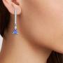 NATALIA DRAKE 1 Cttw Trillion Tanzanite and White Topaz Bar Drop Earrings for Women in Rhodium Plated Sterling Silver