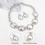 SP Sophia Collection Austrian Crystal Womens Chunky Choker Collar Chain Necklace and Earrings Jewelry Set SP Sophia Collection Austrian Crystal Womens Chunky Choker Collar Chain Necklace and Earrings Jewelry Set