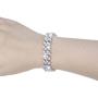 EVER FAITH Womens Round Full Cubic Zirconia Bridal Tennis Bracelet Clear Silver-Tone