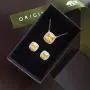 Monthers Day Gifts Diamond Jewelry for Women Sterling Silver Jewelry Set Princess Cut Necklace and Stud Earrings with Yellow CZ Stones Wedding Jewelry Gifts for Mom/Wife/Sister/Friend Monthers Day Gifts Diamond Jewelry for Women Sterling Silver Jewelry Set Princess Cut Necklace and Stud Earrings with Yellow CZ Stones Wedding Jewelry Gifts for Mom/Wife/Sister/Friend