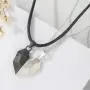 SWAGITLOUD 925 Sterling Silver Mutual Attraction Braided Couple Distance Necklaces He and She Love Heart Pendants with Magnet 2 PCS Gift Jewelry Set for Women Men