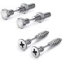 JOVIVI 2 Pairs Punk Stainless Steel 16G Silver Black Screw Stud Earrings for Men Women Body Piercing Jewelry