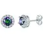 14K White Gold Plated Earrings Rainbow Quartz Halo CZ Created Mystic Topaz Stud Earrings Hypoallergenic Jewelry Gift for Women Men 14K White Gold Plated Earrings Rainbow Quartz Halo CZ Created Mystic Topaz Stud Earrings Hypoallergenic Jewelry Gift for Women Men