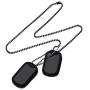 Richsteel Hip Hop Military Army Style Carbon Fiber/Bible/Bullet Dog Tags Pendant Necklace for Men Women Stainless Steel/18K Gold Plated Personalized ID/Name Jewelry (with Gift Box)