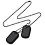 Richsteel Hip Hop Military Army Style Carbon Fiber/Bible/Bullet Dog Tags Pendant Necklace for Men Women Stainless Steel/18K Gold Plated Personalized ID/Name Jewelry (with Gift Box)