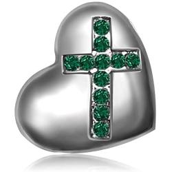 JMQJewelry Cross Religious Religion Heart Religious Birthstone Charms for Bracelets Mothers Day Women Jewelry