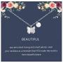 Initial Butterfly Necklace Letter Pendant Necklace with Message Card Silver Butterfly Jewelry Gifts for Women Girls