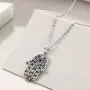 MONGAS 7 Chakra Hamsa/Sunflower Locket Necklace 925 Sterling Silver Chakra Jewelry for Women