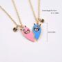 HANRESHE BFF Necklace Best Friends Sister Friendship Unicorn Heart Pendant Couple Necklace Cartoon Jewelry Christmas Birthday Gift