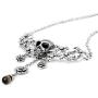 Controse Stainless Steel Skull and Roses Necklace 15” - 17'' Adjustable