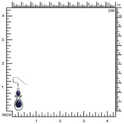 Silvershake Roman Byzantine Style Natural Blue Lapis 925 Sterling Silver Rope Dangle Hook Earrings