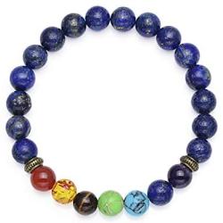 ZXSTYLE Diffuser Healing Bracelet 7 Chakra Real Stones Mala Meditation Bracelet Protection Energy Healing
