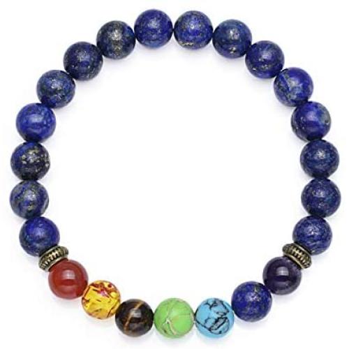 ZXSTYLE Diffuser Healing Bracelet 7 Chakra Real Stones Mala Meditation Bracelet Protection Energy Healing