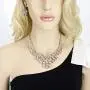 SP Sophia Collection Womens Bridal Teardrop Filigree Austrian Crystal Necklace and Earring Jewelry Set
