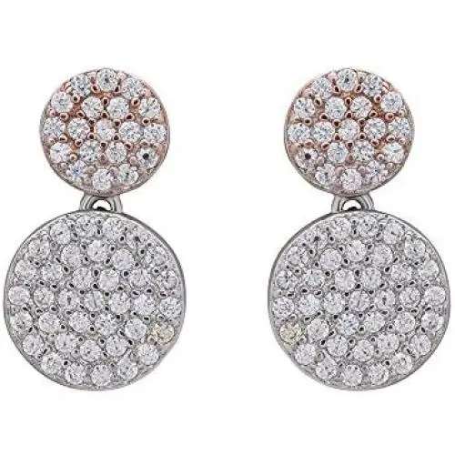 Izaara 925 Sterling Silver White Round CZ Disc Shape Dangle Earrings for Women and Girls