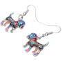 DOWAY Enamel Alloy Lovely Beagles Earrings for Women Girl Kids Dangle Drop Fashion Cute Pet Dog Jewelry Charm Gift