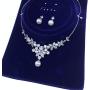 Roseeden Bridal Zirconia Necklace and Earrings Set Pearl Jewelry for Brides and Bridesmaids RE8062