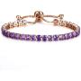 Elegant Light Luxury Inlaid Colour Square Cubic Zirconia Tennis Charm Bracelet Adjustable Multiple Colors Crystal Casual Sports All-Match Sparkling Strand Bracelet for Women Girls Jewelry