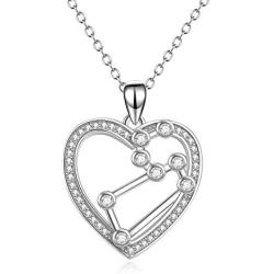 YFN Sterling Silver 12 Zodiac Constellation Necklace Heart Pendant for Women Jewelry Gifts