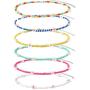 GYSONG Beaded Choker Necklaces For Women Vsco Boho Handmade Flower Necklace Cute Necklace For Teen Girls Beach Necklace Set 6 Pieces