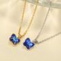 nichowy 2PCS Dainty Crystal Pendant Necklace with Birthstone Crystal 18K Gold/Silver Tone Necklace for Women Girls Jewelry Memorial Gifts for Valentines Day/Anniversary Day