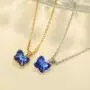 nichowy 2PCS Dainty Crystal Pendant Necklace with Birthstone Crystal 18K Gold/Silver Tone Necklace for Women Girls Jewelry Memorial Gifts for Valentines Day/Anniversary Day
