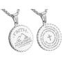 ALEXTINA Mens Stainless Steel Bible Verse Prayer Necklace Inspirational Coin Medal Pendant Christian Jewelry