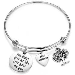 SEIRAA Stepmother Gifts You Didn’t Give Me Life Life Gave Me You Wire Bangle Bracelet Best Stepmom Gifts (Step mom Bracelet)