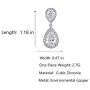 Scarlvambo Wedding Dangle Earrings Womens Cubic Zirconia Teardrop Pierced Silver-Tone Clear
