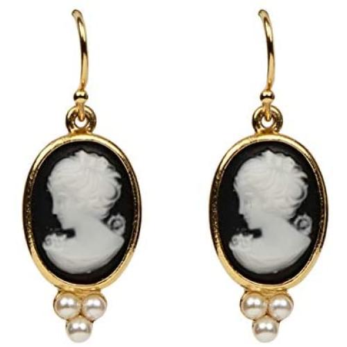 Ben-Amun Jewelry 24k Gold Plated Cameo Victorian Statement Earring Collection