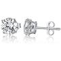 SUPRAONE 6 Pairs Stud Earrings Set, 925 Sterling Silver Hypoallergenic Round Cubic Zirconia 18K Gold Plated for Women Girls Men 3-8mm