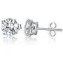 SUPRAONE 6 Pairs Stud Earrings Set, 925 Sterling Silver Hypoallergenic Round Cubic Zirconia 18K Gold Plated for Women Girls Men 3-8mm