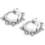 Aroncent 10 PCS Stainless Steel Men Women Ear Stud Earring Huggies Piercing Spike Rivet Cone Taper Silver