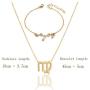 JEVI Zodiac Necklace Bracelets Studs Earring 3Pcs Jewelry Sets for Women 12 Constellation CZ Astrology Horoscope Birthday Gifts