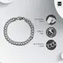 Amberta Plated on 925 Sterling Silver Bracelet - Various Styles - 8 mm Thick - Flat Cuban Curb Chain for Men - Length 8 Inch Amberta Plated on 925 Sterling Silver Bracelet - Various Styles - 8 mm Thick - Flat Cuban Curb Chain for Men - Length 8 Inch