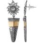 Aheli Oxidized Intricate Floral Design Crafted Dangle Jhumka Earrings Set Ethnic Antique Indo Western Fashion Jewelry for Women Girls