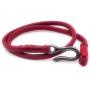 Mens Cord Double Wrap Bracelet - Red Handcrafted in USA