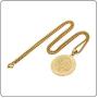Fusamk Fashion Plated 18K Gold Allah Pendant Round Necklace,22'' Box Chain