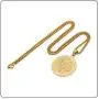 Fusamk Fashion Plated 18K Gold Allah Pendant Round Necklace,22'' Box Chain Fusamk Fashion Plated 18K Gold Allah Pendant Round Necklace,22'' Box Chain