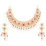 Touchstone Indian Bollywood Gorgeous Intricate Workmanship Mughal White Colorful Rhinestone Crystal Wedding Designer Jewelry Choker Necklace Set in Gold and Silver Tone for Women.