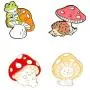 Gillna Cute Enamel Brooch Pins Sets Cartoon Mushroom Brooches Cat Frog Hedgehog Animal Plant Brooch Pin for Backpack Clothes DIY Party Decoration