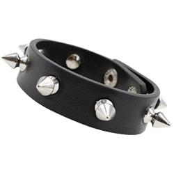 macoking Punk Studded Spike Bracelet Goth Leather Cuff Bangle Rock Halloween Wristband
