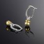 8MM Ball with Rope Design Drop Two Tone Earrings