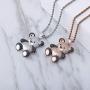 TOPGRILLZ Iced Out Simulated Lab Diamond Super Marie Mellow Mushroom Teddy Bear Pendant Necklace with Stainless Steel Chain for Women Girls Men Fashion Jewelry Gifts