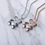 TOPGRILLZ Iced Out Simulated Lab Diamond Super Marie Mellow Mushroom Teddy Bear Pendant Necklace with Stainless Steel Chain for Women Girls Men Fashion Jewelry Gifts