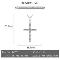 Cerylle 925 Sterling Silver CZ Cross Hope Faith Pendant for Women Necklace Making